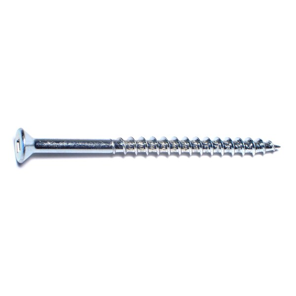 Midwest Fastener Sheet Metal Screw, #10 x 3 in, Zinc Plated Steel Flat Head Square Drive, 100 PK 08625 - main